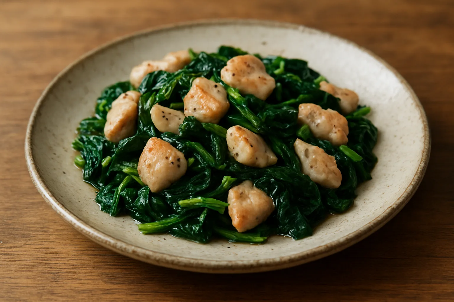 鶏ほうれん草炒めの料理イメージ